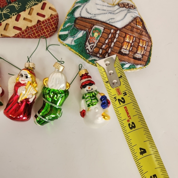 Miniature Glass Christmas Tree Ornaments Gingerbread House Eclectic Holiday Lot - Picture 7 of 8